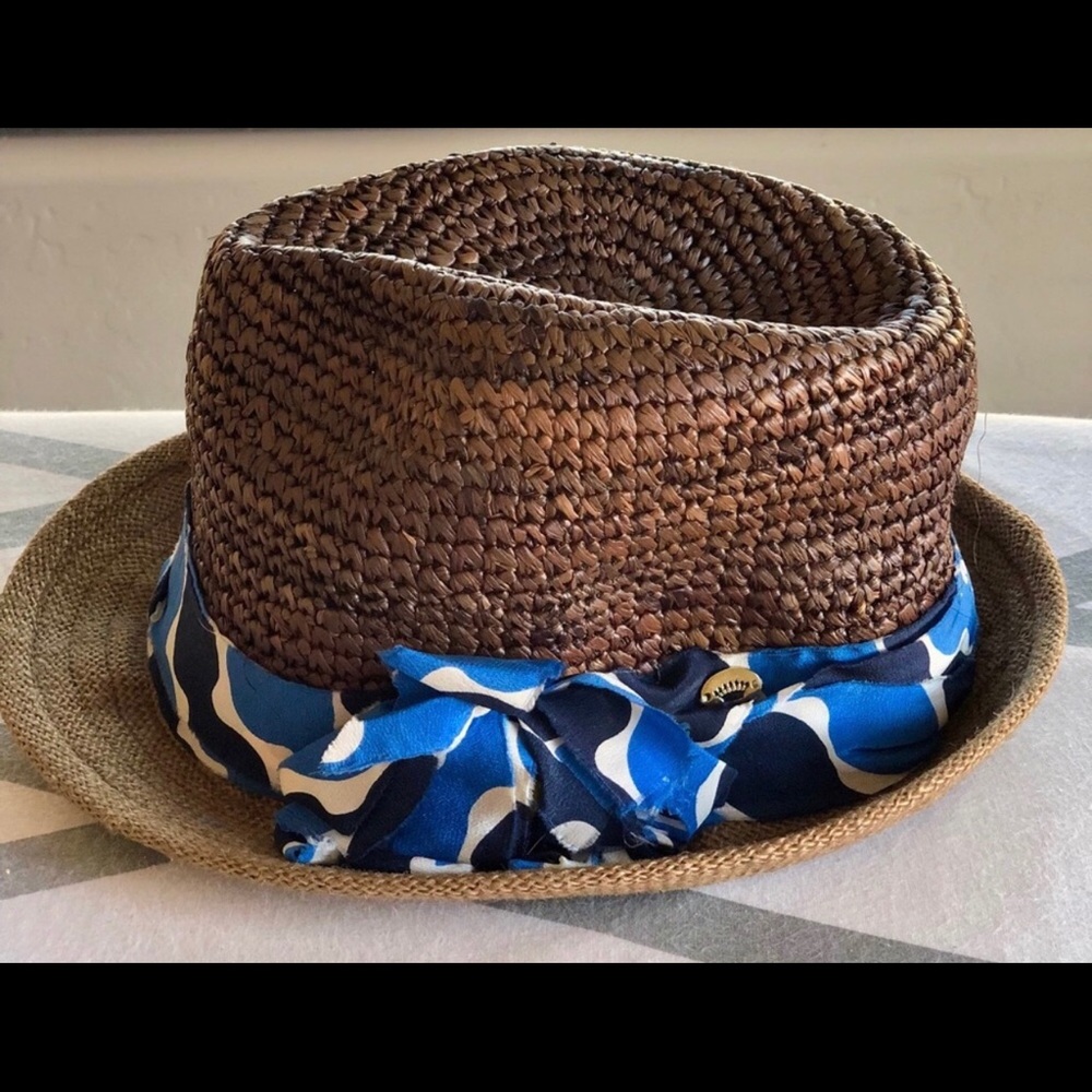 Juicy Couture Brown Straw Light Fedora Hat